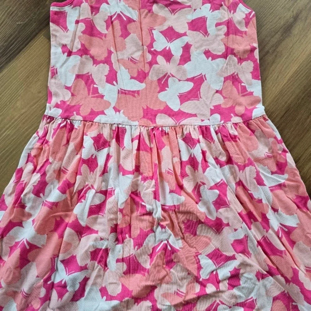 Crazy 8 Butterfly Print Dress Kids XL 14 Pink‎ Sleeveless Fairycore Whimsical